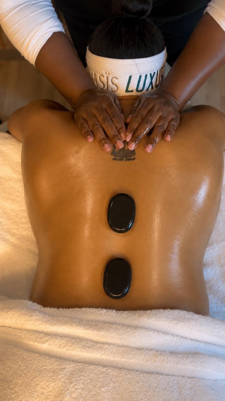 Hot-stone back massage